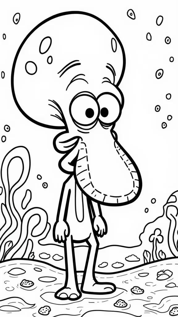 beaux coloriages de squidward